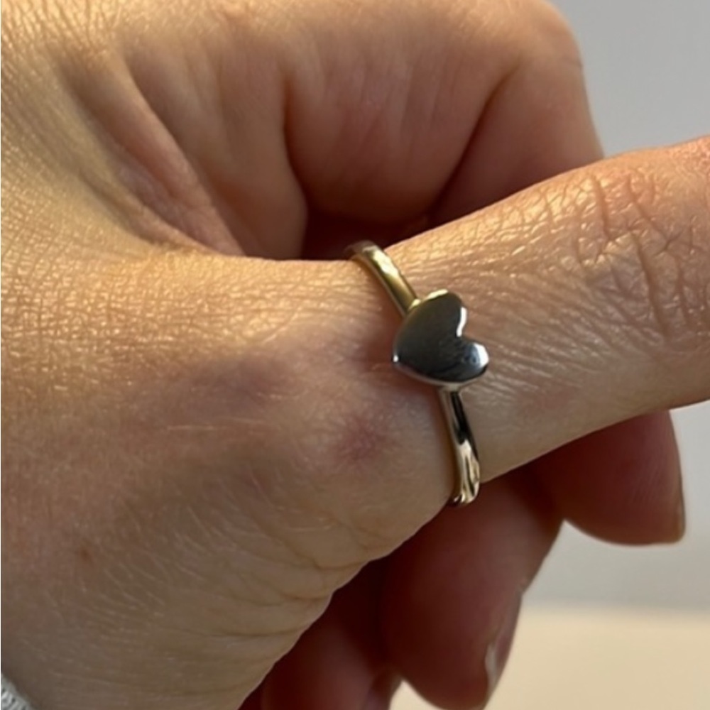 925 STERLING SILVER DAINTY SIMPLE MINIMAL HEART MIDI THUMB RING - Picture 3 of 8